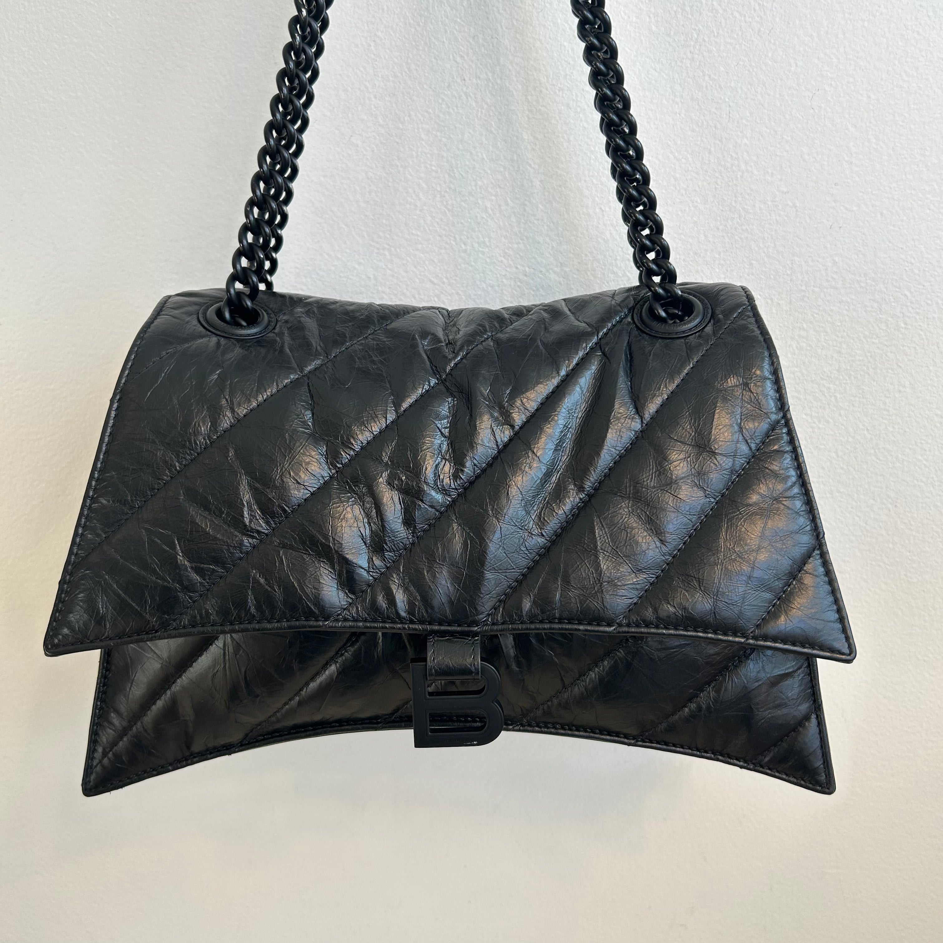 Pre-Owned BALENCIAGA Crush Medium Chain Bag