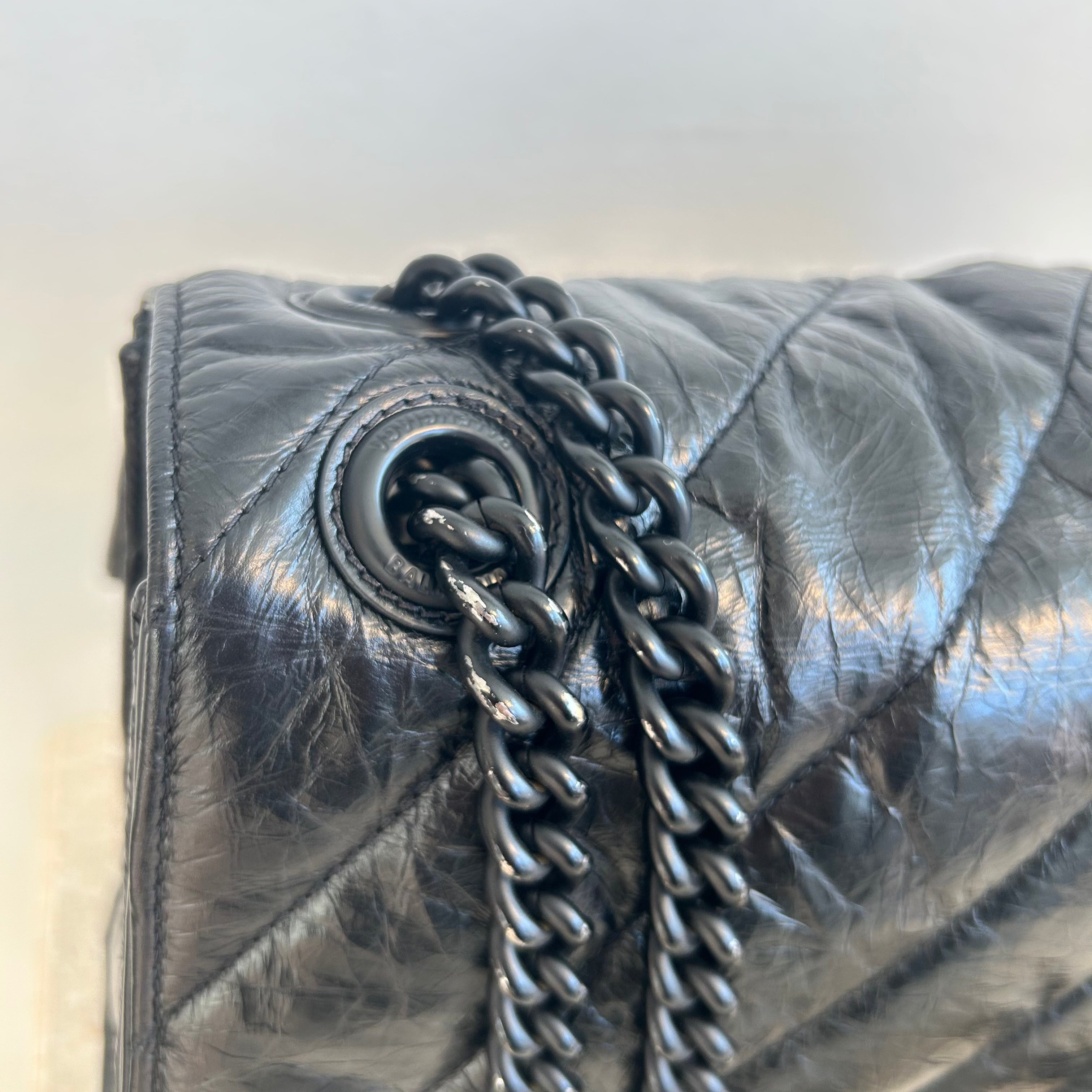 Pre-Owned BALENCIAGA Crush Medium Chain Bag