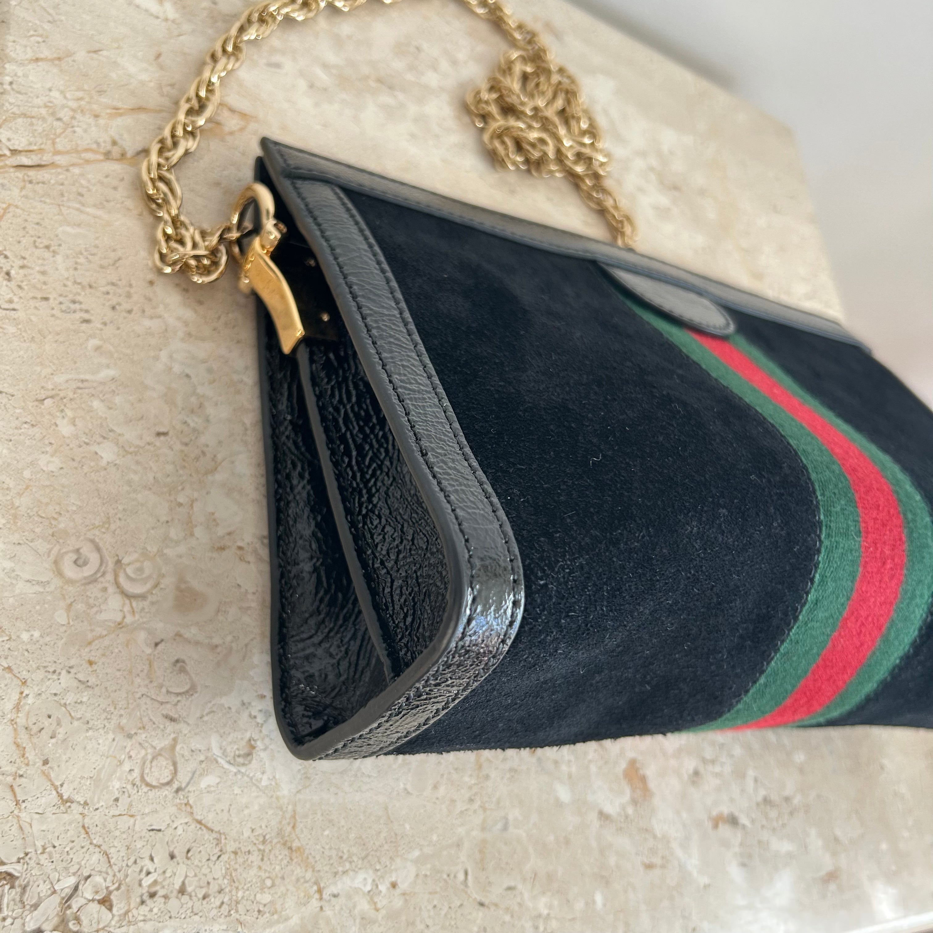 Pre-Owned GUCCI Suede Ophidia Small Shoulder Bag