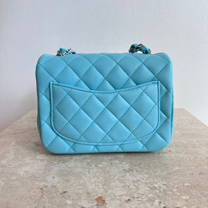 Pre-Owned CHANEL™ Blue Mini Classic Square Bag