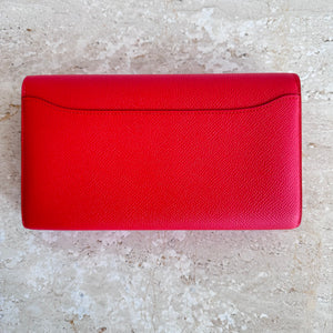 Pre-Owned HERMES Constance Rouge Tomate Long Wallet