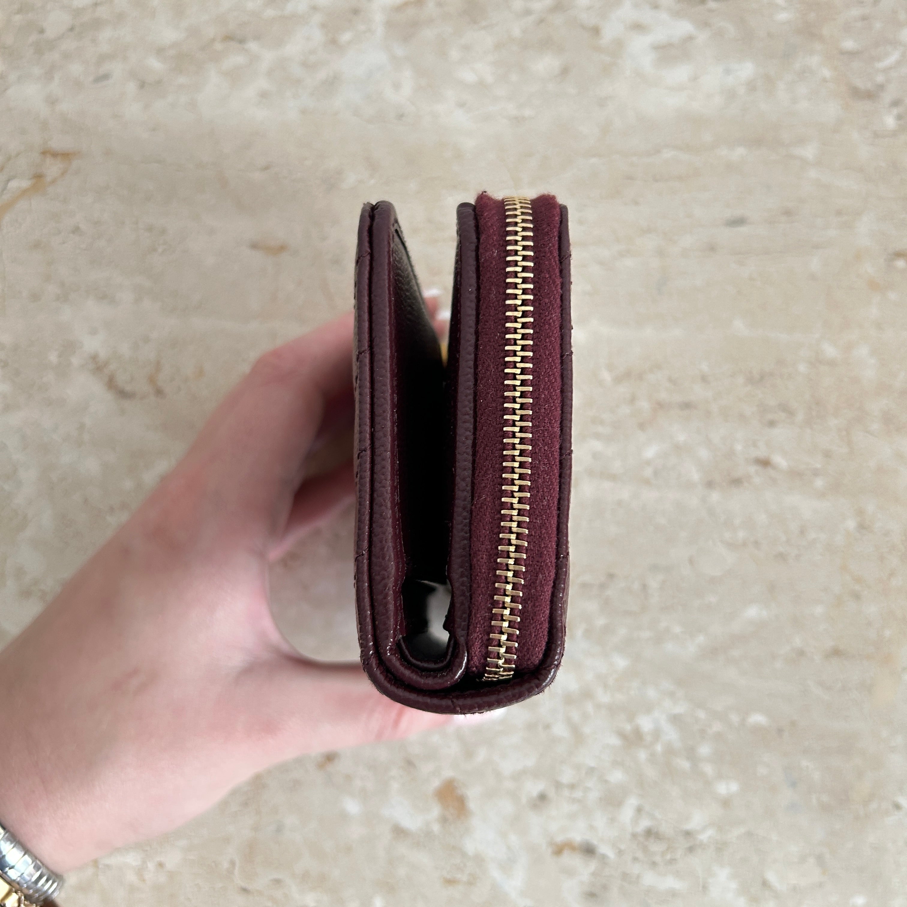 Pre-Owned SAINT LAURENT Cassandre Matelassé Compact Zip Around Wallet