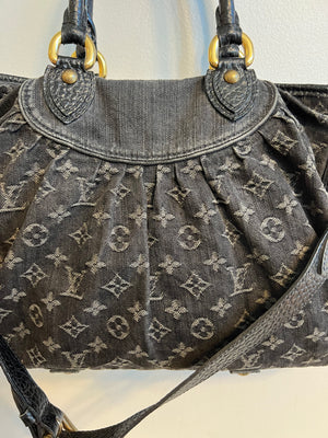 Louis Vuitton, Bags, Authentic Louis Vuitton Denim Neo Cabby Mm Black