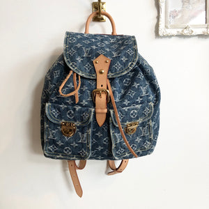 Backpack Louis Vuitton Blue in Denim - Jeans - 19504982