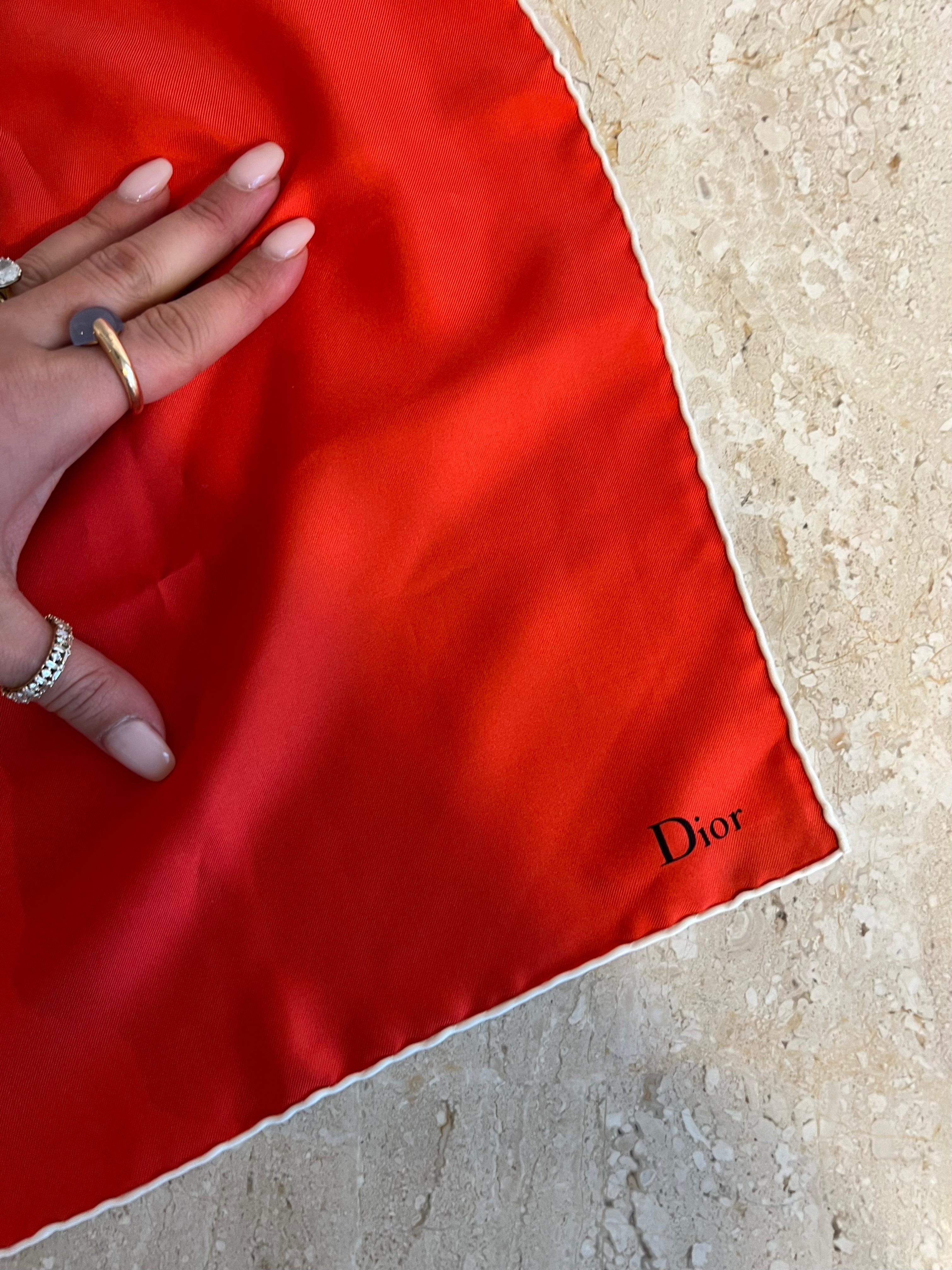 Christian Dior Silk scarf Dark red ref46619  Joli Closet