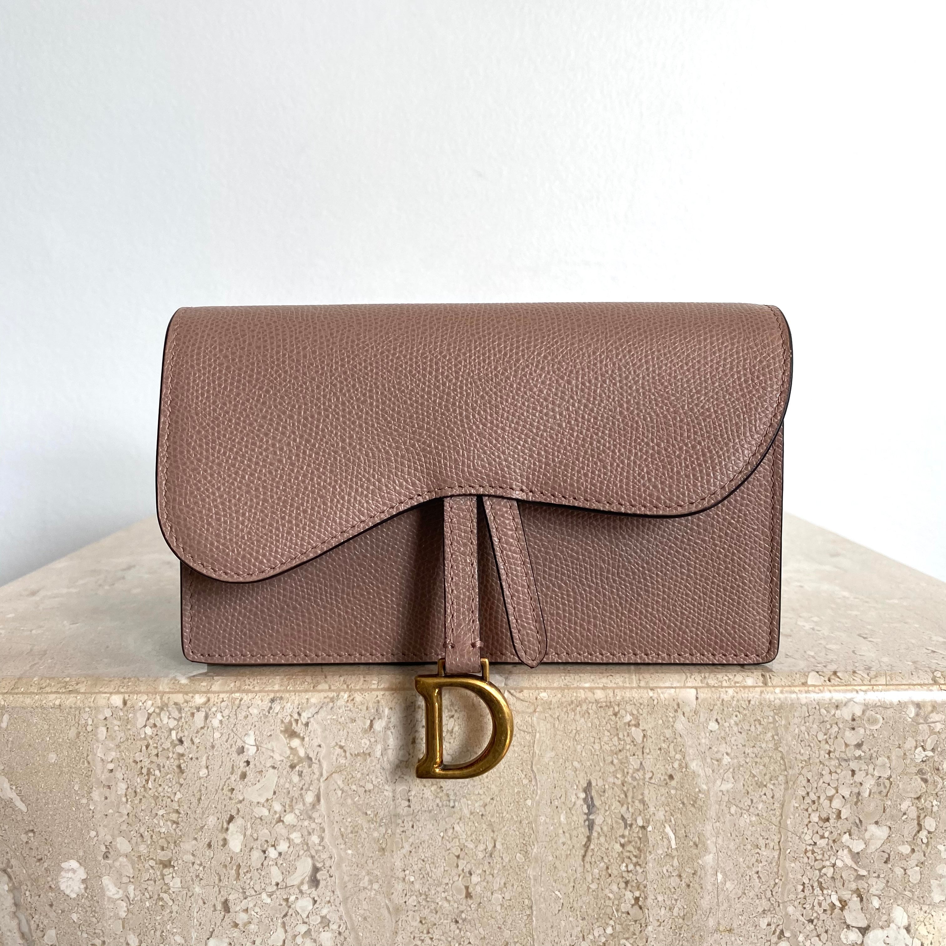 Authentic CHRISTIAN DIOR Nude Leather Saddle Belt Pouch – Valamode