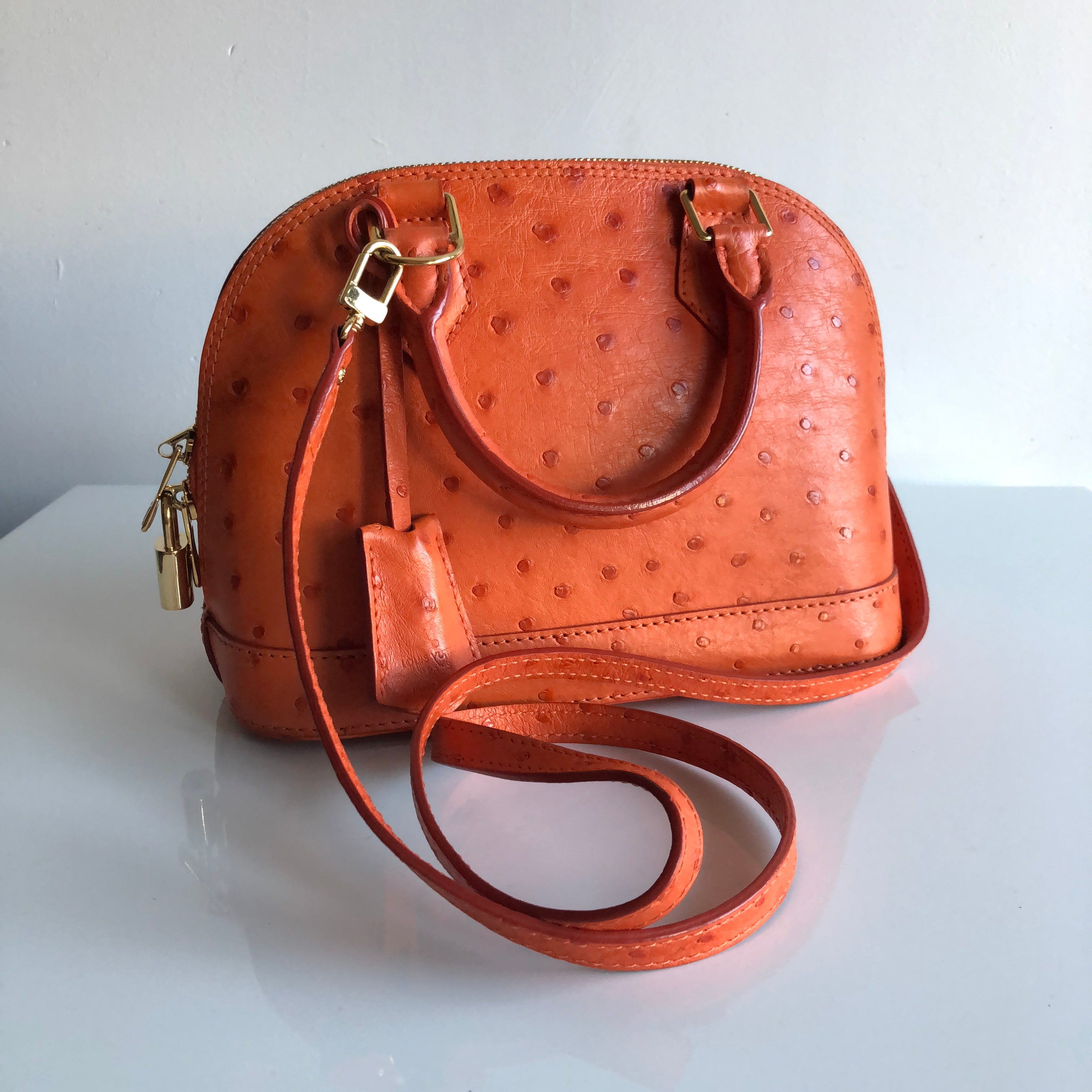 Louis Vuitton Orange Alma BB orange ostrich leather bag  BOPF  Business  of Preloved Fashion