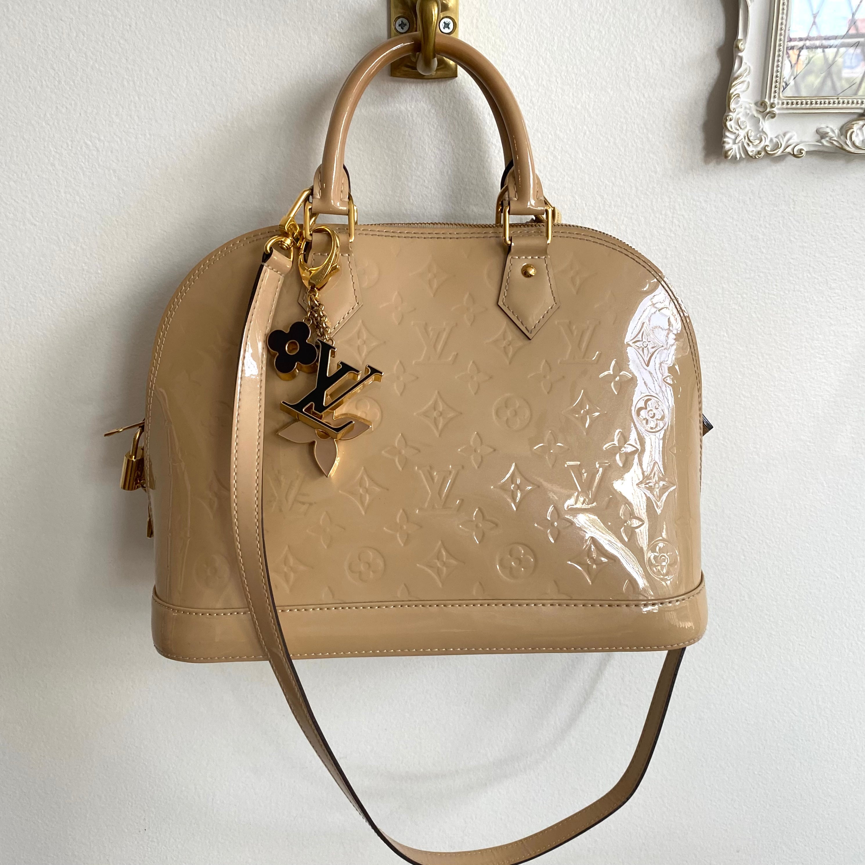 Louis Vuitton Beige Monogram Vernis Alma PM Bag Louis Vuitton